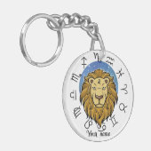 Leeuw Aries Dierenriem Acryl Sleutelhanger (Voorkant Links)