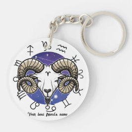 Leeuw Aries Dierenriem Acryl Sleutelhanger