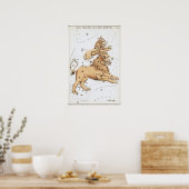 Leeuw Astrologische Tekening Poster (Keuken)