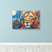 LEEUW ASTRONAUT-TERUGKOMEN 4 CANVAS AFDRUK (Insitu (Houten vloer))