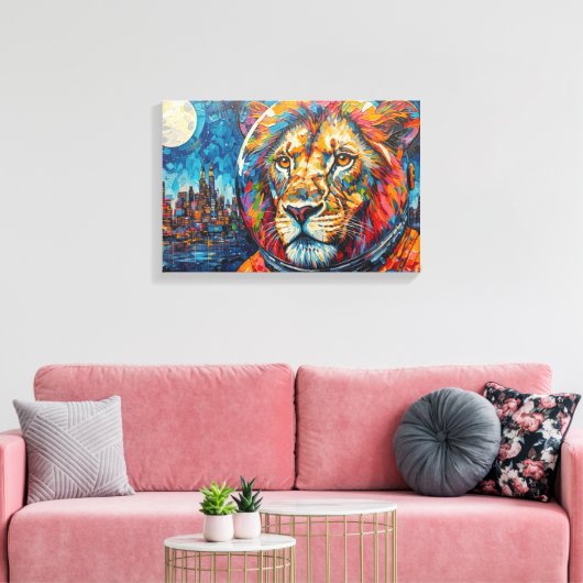 LEEUW ASTRONAUT-TERUGKOMEN 4 CANVAS AFDRUK (Insitu (Woonkamer))