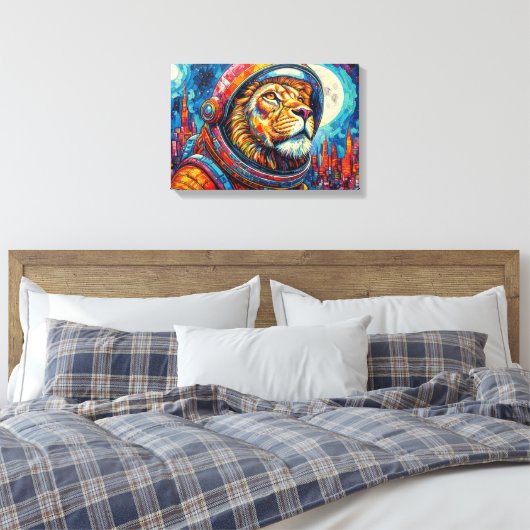 LEEUW ASTRONAUT - THUISKOMST 9 CANVAS AFDRUK (Insitu (Slaapkamer))
