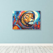 LEEUW ASTRONAUT - THUISKOMST 9 CANVAS AFDRUK (Insitu (Houten vloer))
