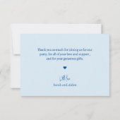 Leeuw Baby Blauw 1e Verjaardag Bedankkaart (Achterkant)