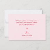 Leeuw Baby Roze 1e Verjaardag Bedankkaart (Achterkant)