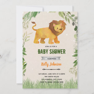 Leeuw baby shower verjaardagsuitnodiging kaart