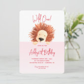 Leeuw Baby Verjaardag 1e Verjaardag Kaart (Staand voorkant)