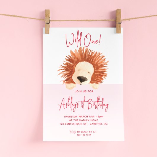 Leeuw Baby Verjaardag 1e Verjaardag Kaart