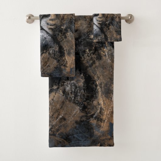 Leeuw badhanddoek set modern schilderij ontwerp bad handdoek (Insitu)