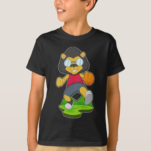 Leeuw Basketbalspeler Basketbal T-shirt (Voorkant)