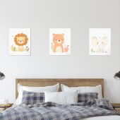 Leeuw, Beer & Olifant Kwekerij Wall Art Set (Slaapkamer)