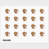 Leeuw Beloning Ronde Sticker (Vel)
