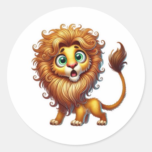 Leeuw Beloning Ronde Sticker (Voorkant)