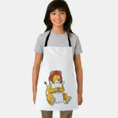 Leeuw bij het slapen met een piloot schort (Insitu)