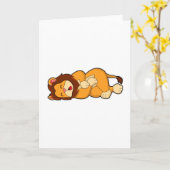 Leeuw bij Slapen Kaart (Gele Bloem)