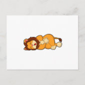 Leeuw bij slapend persoon briefkaart (Voorkant)