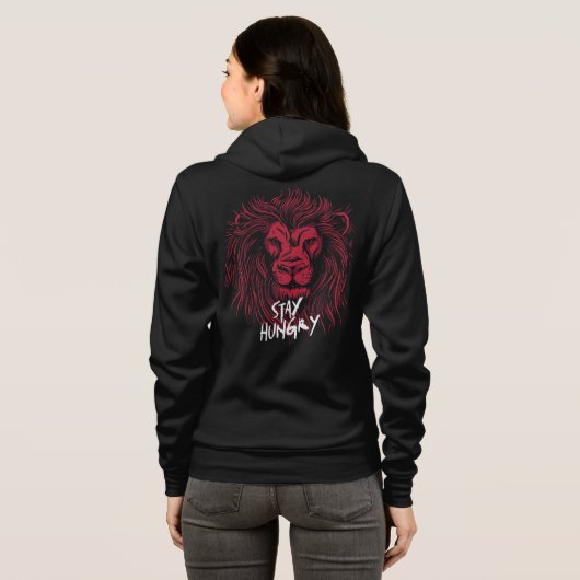 Leeuw Blijf hongerig Hoodie (Achterkant volledig)