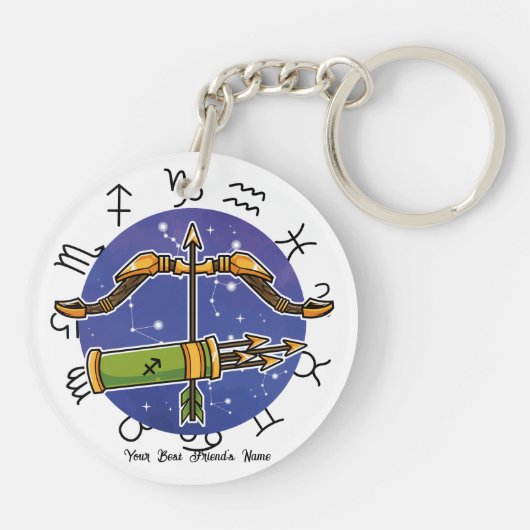 Leeuw Boogschutter Acryl Sleutelhanger (Achterkant)
