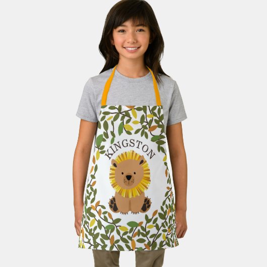 Leeuw Botanisch groen Kinder Schort (Insitu)