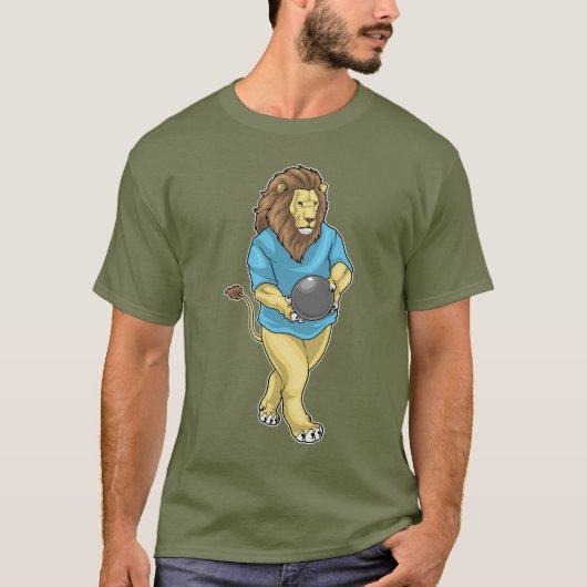 Leeuw Bowling Bowlingbal T-shirt (Voorkant)