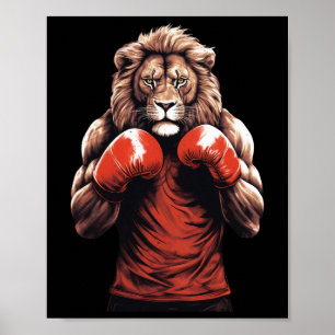 Leeuw Boxer Boksen Mixed Martial Arts Kickboksen Poster