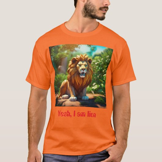 Leeuw: brullen van doodsangst T-Shirt Design (Voorkant)