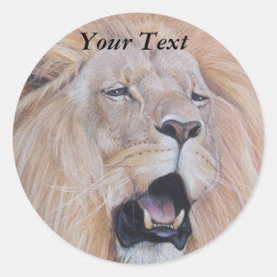 Leeuw brullend grote kat wildlife classic ronde sticker