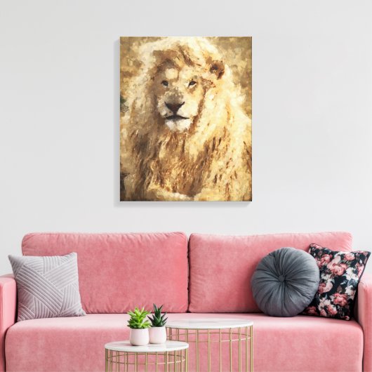 Leeuw Canvas Afdruk (Insitu (Woonkamer))