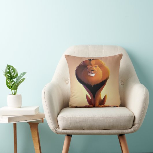 Leeuw cartoon tekening kussen (Stoel)