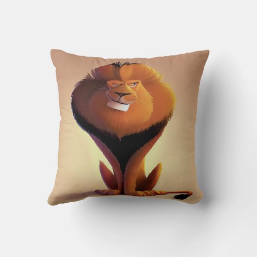 Leeuw cartoon tekening kussen (Achterkant)