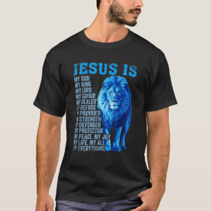 Leeuw Christelijk Jezus is mijn God Koning Heer en T-shirt