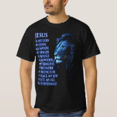Leeuw Christelijk Jezus is mijn God Koning Heer Ve T-shirt (Voorkant)