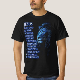 Leeuw Christelijk Jezus is mijn God Koning Heer Ve T-shirt