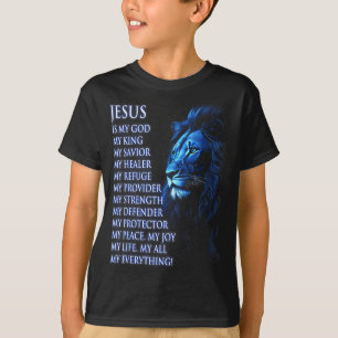 Leeuw Christelijke Jezus Is Mijn Koning, God, Heer T-shirt