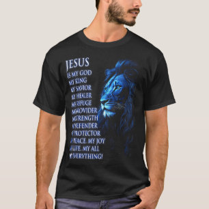 Leeuw Christelijke Jezus Is Mijn Koning, God, Heer T-shirt