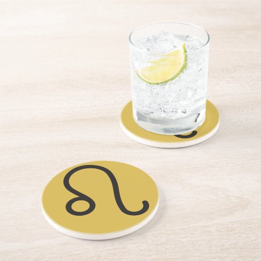 Leeuw Coaster Zandsteen Onderzetter (Zijkant)