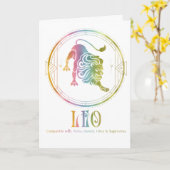 Leeuw Compatibiliteit Verjaardag Wenskaart Kaart (Gele Bloem)