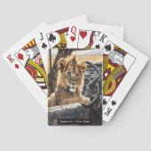 Leeuw Cubs Eerste Ride Monogram kinder Oude Meid S Pokerkaarten (Achterkant)