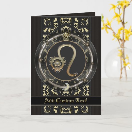 Leeuw Custom Sterrenbeeld kaart (Gele Bloem)