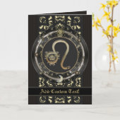 Leeuw Custom Zodiac Sterrenbeeldkaart Kaart (Gele Bloem)