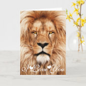 Leeuw De Koning Foto Schilderij Ik Hou Van Jou Kaart (Gele Bloem)