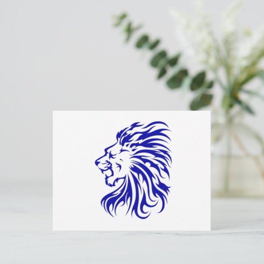 Leeuw de koning van het oerwoud, leeuwenliefhebber briefkaart (Staand voorkant)