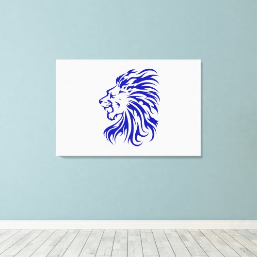 Leeuw de koning van het oerwoud, leeuwenliefhebber canvas afdruk (Insitu (Houten vloer))