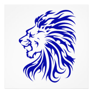 Leeuw de koning van het oerwoud, leeuwenliefhebber foto afdruk