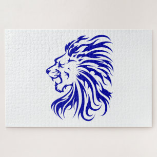 Leeuw de koning van het oerwoud, leeuwenliefhebber legpuzzel