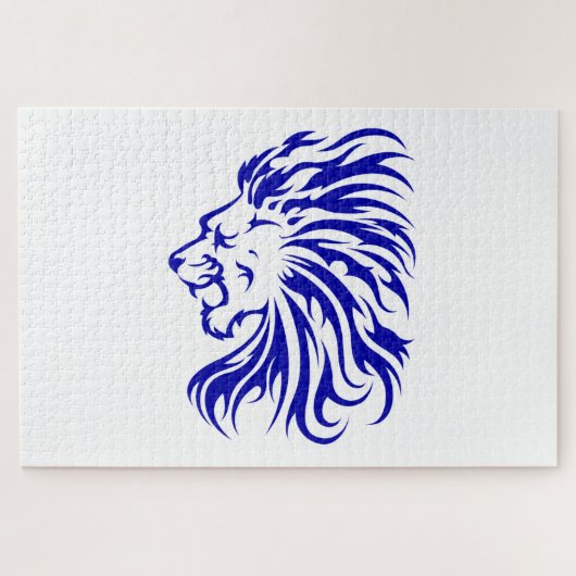 Leeuw de koning van het oerwoud, leeuwenliefhebber legpuzzel (Horizontaal)