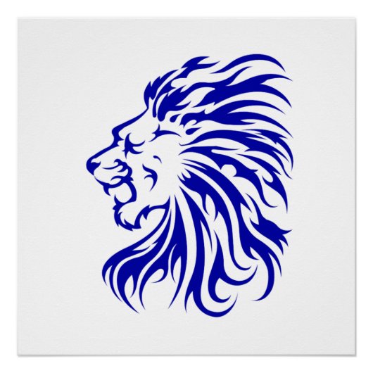 Leeuw de koning van het oerwoud, leeuwenliefhebber perfect poster (Voorkant)