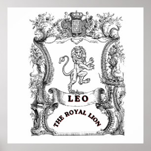 Leeuw De Koninklijke Leeuw Vintage Zodiac Rolpos Poster