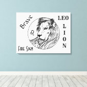 Leeuw De Leeuw Zodiac Canvas Afdruk (Insitu (Houten vloer))