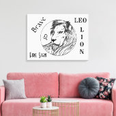 Leeuw De Leeuw Zodiac Canvas Afdruk (Insitu (Woonkamer))